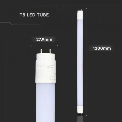 V-TAC 18W LED fénycső T8 G13 120 cm 160° 4000K - 216273 Akciós