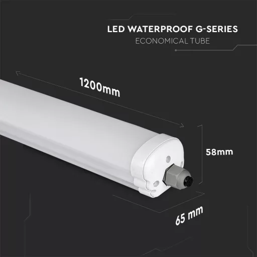 V-TAC 36W Vízálló sorolható LED armatúra 120 cm 120° 6400K IP65 - 216284