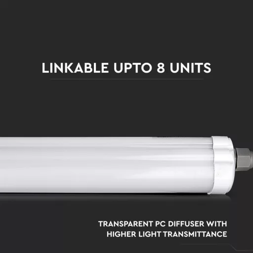 V-TAC 36W Vízálló sorolható LED armatúra 120 cm 120° 6400K IP65 - 216284