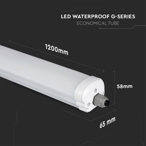 V-TAC 36W Vízálló sorolható LED armatúra 120 cm 120° 4000K IP65 - 216285 Akciós
