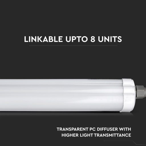 V-TAC 36W Vízálló sorolható LED armatúra 120 cm 120° 4000K IP65 - 216285 Akciós