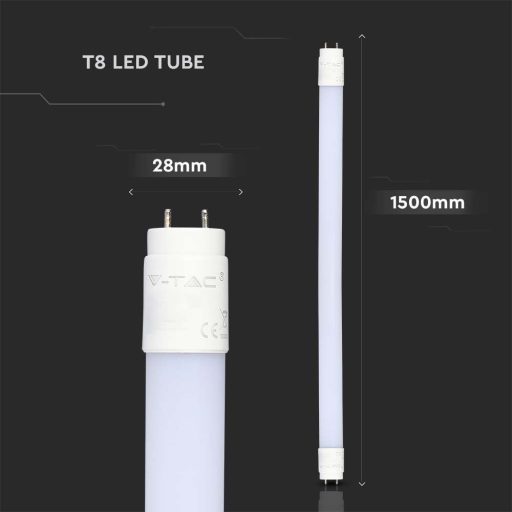 V-TAC 20W LED fénycső T8 G13 150 cm 160° 6400K - 216310