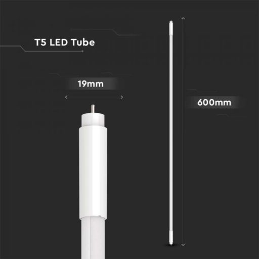 V-TAC 8W LED üveg fénycső T5 G5 60 cm 160° 6400K - 216319