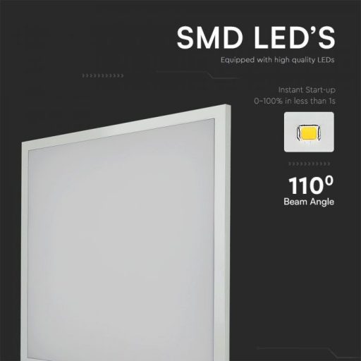 V-TAC Falon kívüli és süllyeszthető LED panel 36W 595 x 595 mm (SAMSUNG CHIP) 6500K - 216381