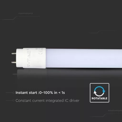 V-TAC 9W LED fénycső T8 G13 60 cm 160° 6400K - 216394