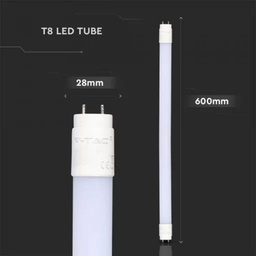 V-TAC 9W LED fénycső T8 G13 60 cm 160° 6400K - 216394