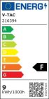 V-TAC 9W LED fénycső T8 G13 60 cm 160° 6400K - 216394