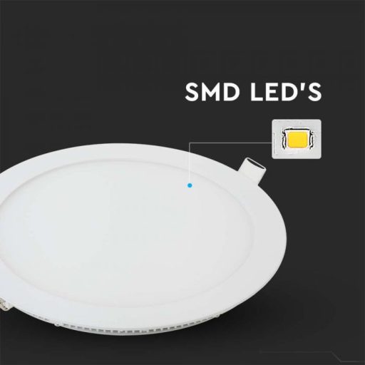 V-TAC Süllyeszthető kör alakú PRÉMIUM MINI LED panel 22W 4000K - 216423
