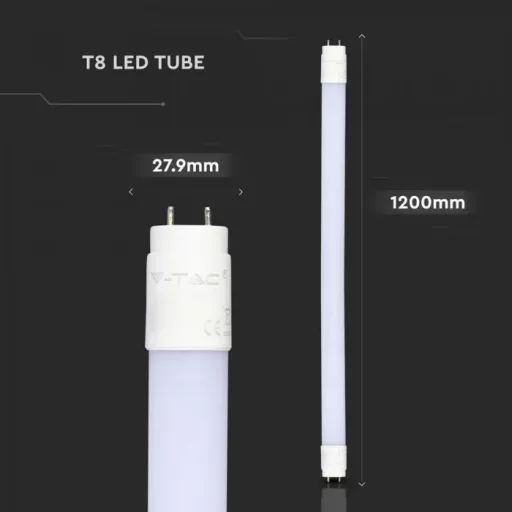 V-TAC 12W LED fénycső T8 G13 120 cm 160lm/W 160° 6400K  - 216479