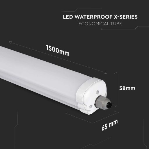 V-TAC 32W Vízálló LED armatúra 150 cm 120° 160lm/W 4500K IP65 - 216483