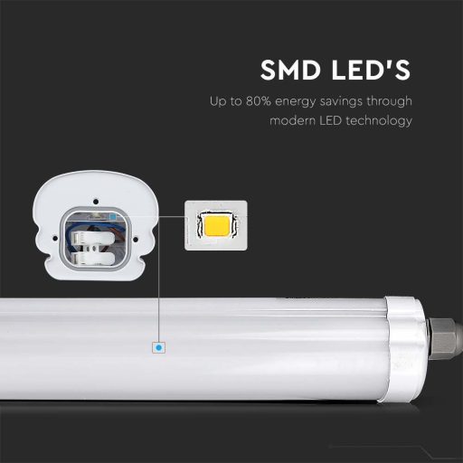 V-TAC 32W Vízálló LED armatúra 150 cm 120° 160lm/W 4500K IP65 - 216483