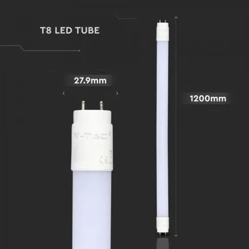 V-TAC 18W LED fénycső T8 G13 120 cm 160° 6400K (Samsung Chip) - 21655