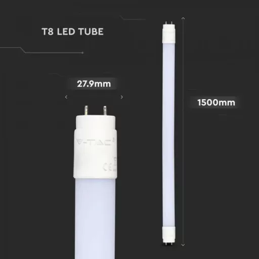 V-TAC 22W LED fénycső T8 G13 150 cm 160° 3000K (Samsung Chip) - 21656