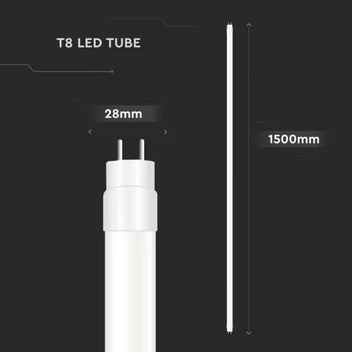 V-TAC 20W LED fénycső T8 G13 150 cm 100LM/W 160° 4000K (Cree Chip) - 216576