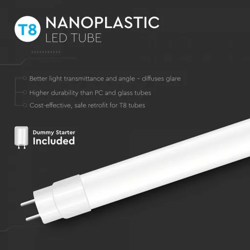 V-TAC 20W LED fénycső T8 G13 150 cm 100LM/W 160° 4000K (Cree Chip) - 216576