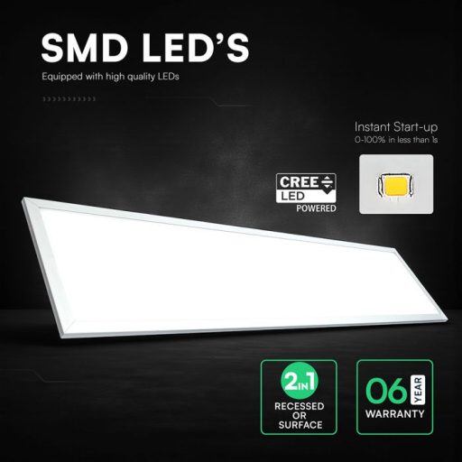 V-TAC Falon kívüli és süllyeszthető LED panel 40W 1200 x 300 mm (Cree Chip) 4000K  - 21662516