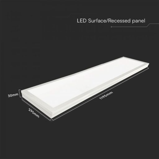 V-TAC Falon kívüli és süllyeszthető LED panel 40W 1200 x 300 mm (SAMSUNG CHIP) 4000K  - 2166251