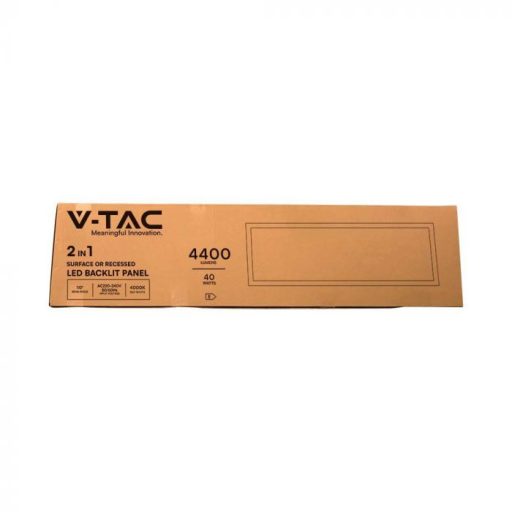V-TAC Falon kívüli és süllyeszthető LED panel 40W 110lm/W 1200 x 300 mm 6500K  - 216626