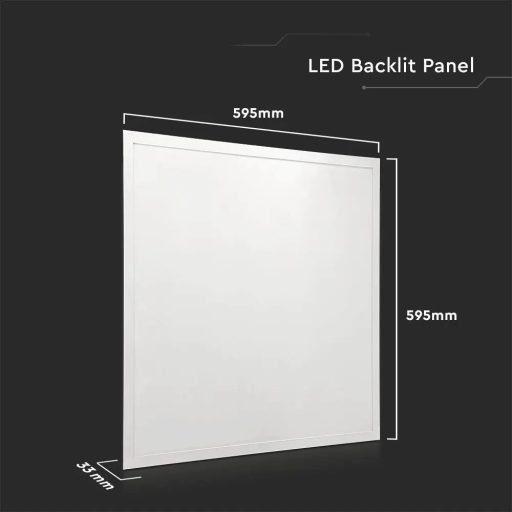 V-TAC Backlit LED panel 36W 120lm/W 595 x 595 mm 6400K  - 216707
