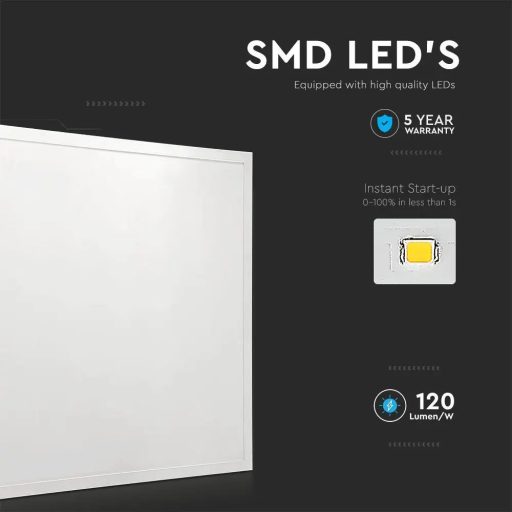 V-TAC Backlit LED panel 36W 120lm/W 595 x 595 mm 6400K  - 216707