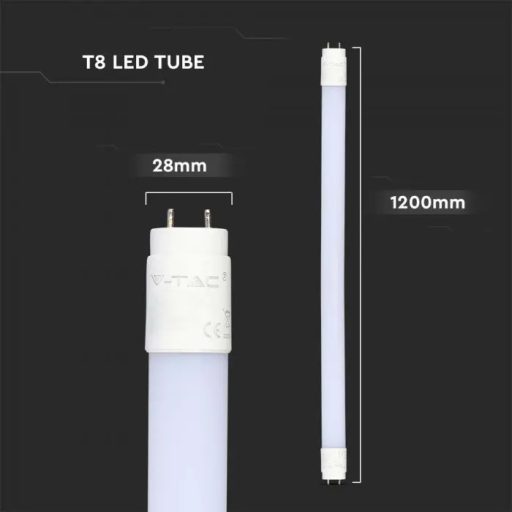 V-TAC 16.5W LED fénycső T8 G13 120 cm 110LM/W 160° 6500K (Samsung Chip) - 21673