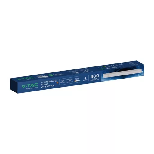 V-TAC LED Bútorvilágító kapcsolóval T5 4W 30cm (CREE Chip) 3000K - 216896