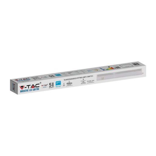V-TAC LED Bútorvilágító kapcsolóval T5 4W 30cm Samsung chip 4000K - 21690