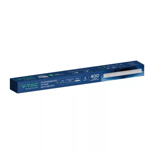 V-TAC LED Bútorvilágító kapcsolóval T5 4W 30cm (CREE Chip) 6500K - 216916