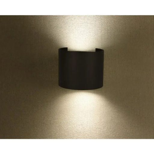 V-TAC 5W led fali lámpatest kerek, fekete 3000K - IP65 - 217081
