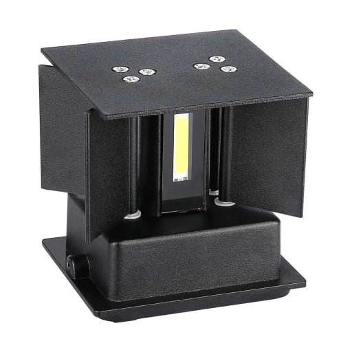 V-TAC 5W led fali lámpatest szögletes, fekete 4000K - IP65 - 217087