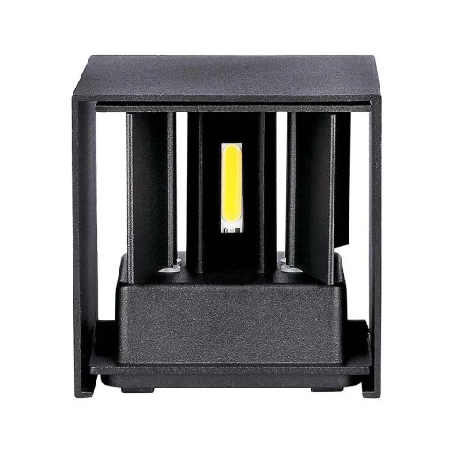 V-TAC 5W led fali lámpatest szögletes, fekete 4000K - IP65 - 217087