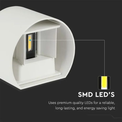 V-TAC 5W led fali lámpatest kerek, fehér 4000K - IP65 - 217091