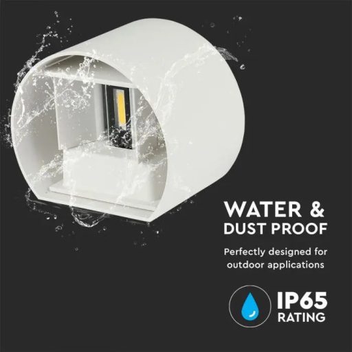 V-TAC 5W led fali lámpatest kerek, fehér 4000K - IP65 - 217091