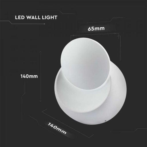 V-TAC LED 5W FORGATHATÓ FALI LÁMPA - Fehér - 4000K - 217093