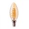 V-TAC Borostyán LED izzó filament COG  E14 C35 4W 2200K csavart gyertya - 217115