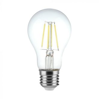   V-TAC Átlátszó LED izzó filament COG  E27 A60 4W 6500K gömb - 217120
