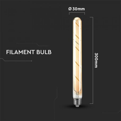 V-TAC Borostyán LED izzó filament COG  E27 T30 5W 2200K - 217142