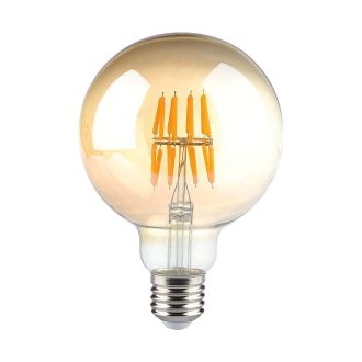   V-TAC Borostyán LED izzó filament COG  E27 G95 8W 2200K - 217145
