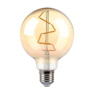   V-TAC Borostyán LED izzó filament COG  E27 G95 8W 2200K - 217146