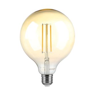   V-TAC Borostyán LED izzó filament COG  E27 G125 8W 2200K - 217155