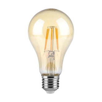   V-TAC Borostyán LED izzó filament COG  E27 A60 10W 2200K gömb - 217157