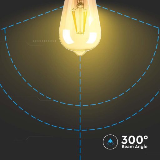 V-TAC Borostyán LED izzó filament COG  E27 ST64 5W 1800K - 217220