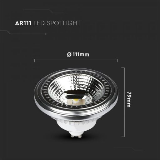 V-TAC LED spotlámpa dimmelhető  GU10 AR111 12W 40° 3000K - 217234