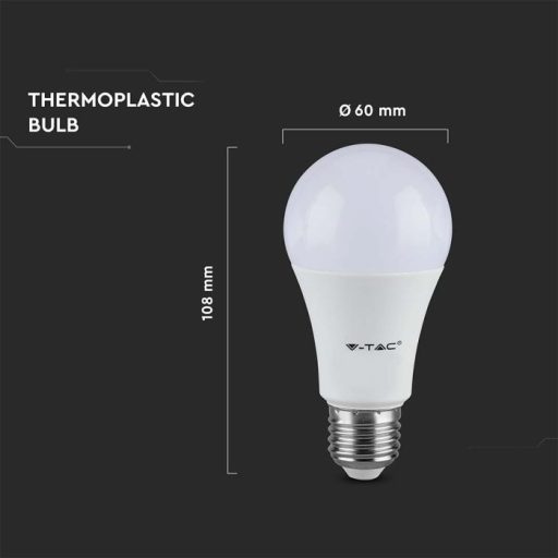 V-TAC LED izzó  E27 A60 8.5W 200° 4000K gömb - 217261