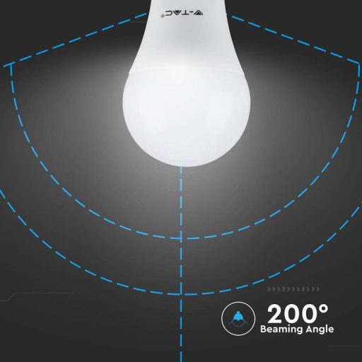 V-TAC LED izzó  E27 A60 8.5W 200° 4000K gömb - 217261