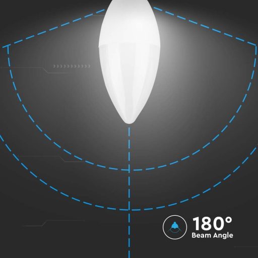 V-TAC LED izzó  csomag (3 db) E14 C37 4.5W 200° 6500K gyertya - 217265