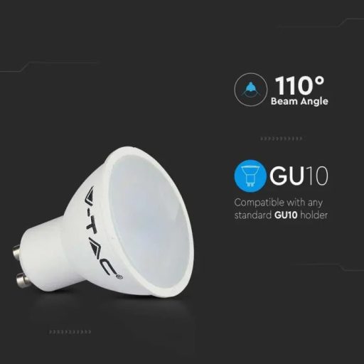 V-TAC LED spotlámpa  csomag (3 db) GU10 4.5W 100° 4000K  - 217270