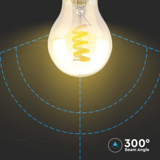 V-TAC Borostyán LED izzó filament COG  E27 A60 4W 1800K gömb - 217335