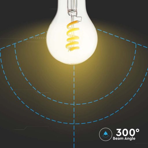 V-TAC Átlátszó LED izzó filament COG  E27 A60 4W 3000K gömb - 217336