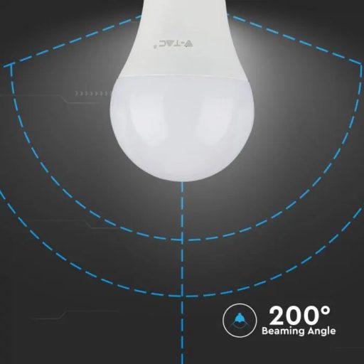 V-TAC LED izzó  E27 A60 10,5W 200° 4000K gömb - 217349
